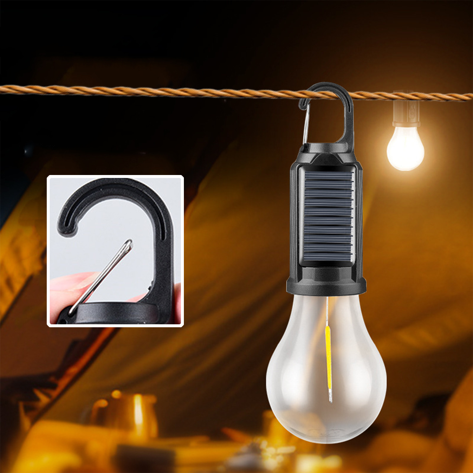 Led Camping Lantern USB Rechargeable Outdoor Tent Lights For Camping Hanging Light Bulbs With Clip Hook Camping Flash Christmas Gifts Of The Day